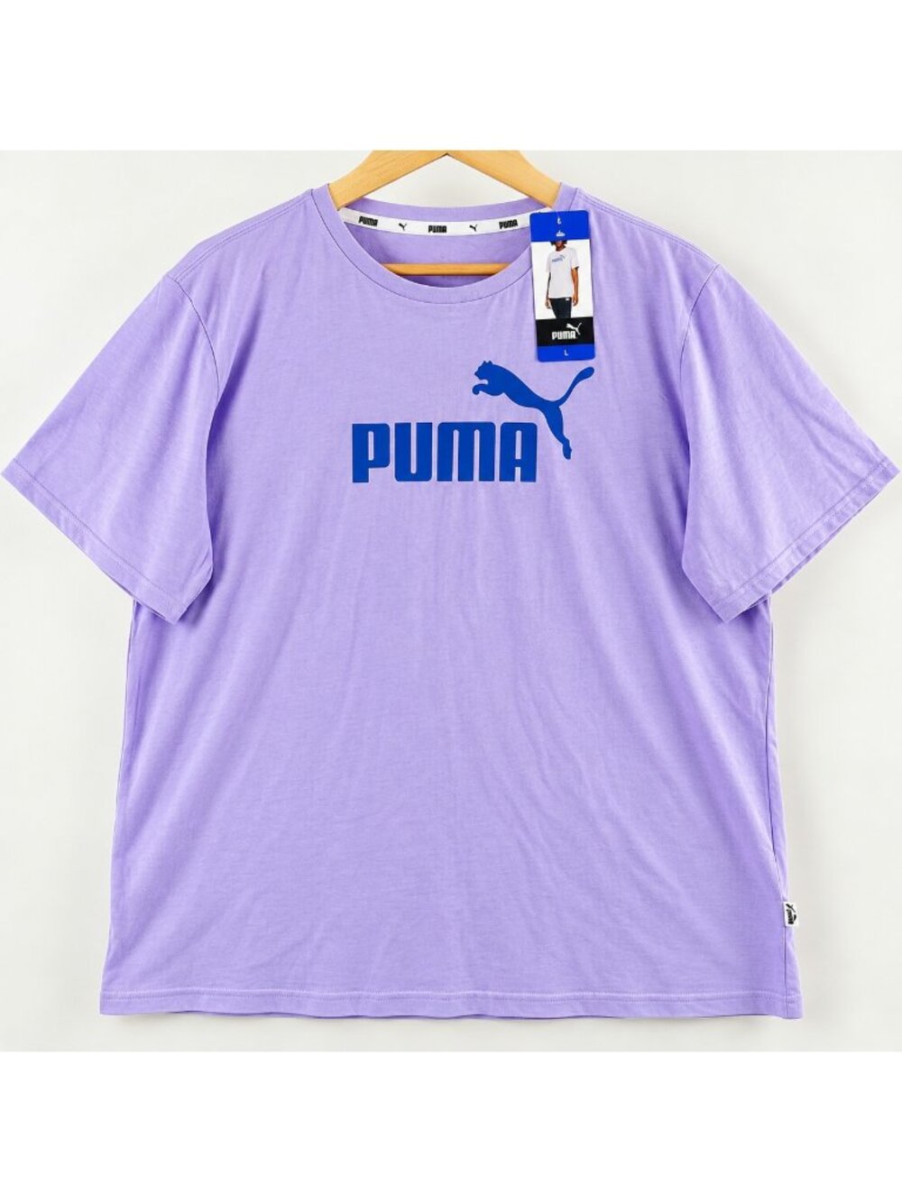 PUMA Women's Ultra Boyfriend Tee Lavender Purple Blue Logo Large NWT